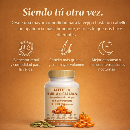 Menos caída del cabello y mayor comodidad de la vejiga en tres semanas.