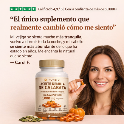 Menos caída del cabello y mayor comodidad de la vejiga en tres semanas.